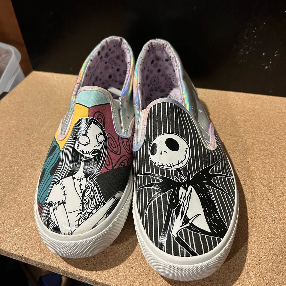 Disney Black and White Character Slip-On Sneakers